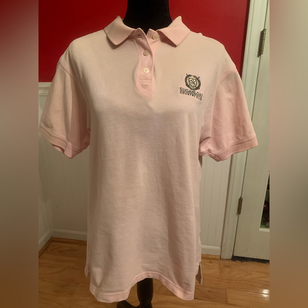 Pink slazenger golf shirt size L with Sugarloaf Country Club Logo.